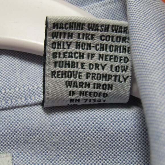 LL Bean Mens Chambray Shirt Size 17.5 Blue 100% Cotton Long Sleeve Button Down - Picture 8 of 10